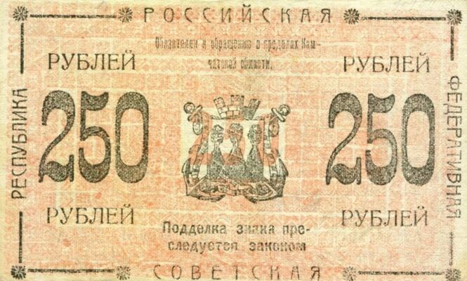  Кредитный знак Камчатского областного совета 250 рублей 1920, фото 1 
