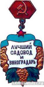  «Лучший садовод и виноградарь», знаки и жетоны героев труда и ударников первых пятилеток, фото 1 