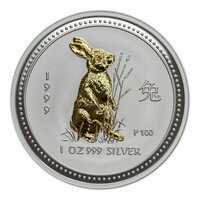 1 доллар 1999 года, Год Кролика/позолоченный, фото 1 