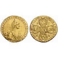  10 рублей 1768 года(золото, Екатерина 2), фото 1 