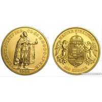 Золотая монета 100 крон 1908 года рестрайк, Венгрия – Франц Иосиф, фото 1 
