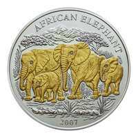  1000 Франков 2007 года, Африканский слон, фото 1 