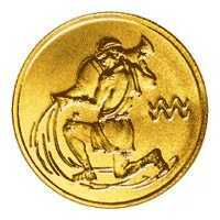  25 рублей 2003 год (золото, Водолей), фото 1 