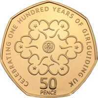  50 пенсов 2010г, 100 лет женской организации скаутов, фото 1 