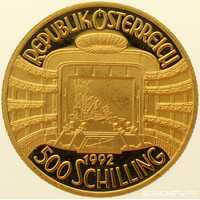  500 Шиллингов 1992 года, 150 лет Венской филармонии, фото 1 