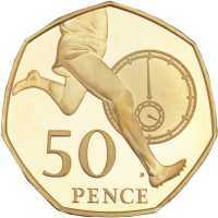  50 пенсов 2004г, 50 лет рекорду в беге - миля менее чем за 4 минуты, фото 1 