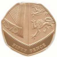  50 пенсов 2008г, Фрагмент герба британской королевской семьи, фото 1 