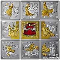  90 гривен 2020 года, Набор из девяти серебряных монет "Энеида" в сувенирной упаковке, фото 1 