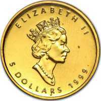  5 долларов 1999 года, Кленовый лист, фото 1 
