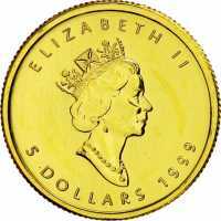  5 долларов 1999 года, Кленовый лист (голограмма), фото 1 