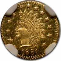  1/2 доллара 1852-1881 годов, Голова индейца (круглая), фото 1 