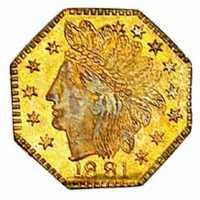  1/4 доллара 1881 года, Голова индейца (восьмиугольная), фото 1 