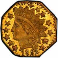  1/4 доллара 1852-1881 годов, Голова индейца (восьмиугольная), фото 1 
