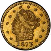  1/4 доллара 1871 - 1873 годов, Большая голова Свободы (круглая), фото 1 
