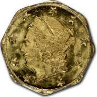  1/4 доллара 1871 года, Свобода (восьмиугольная), фото 1 