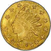  1/4 доллара 1875-1881 годов, Голова индейца (круглая), фото 1 