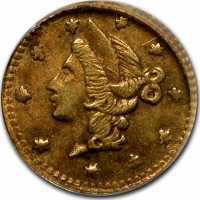  1/4 доллара 1852-1870 годов, Маленькая голова Свободы (круглая), фото 1 