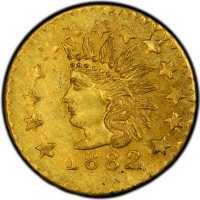  1/4 доллара 1882 года, Голова индейца (круглая), фото 1 