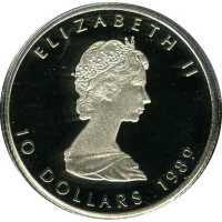  10 долларов 1988-1989 годов, Кленовый лист, фото 1 