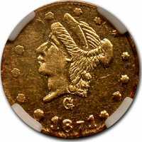  1/4 доллара 1870-1876 годов, Маленькая голова Свободы (круглая), фото 1 