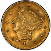  1/2 доллара 1852-1860 годов, Калифорнийская свобода (круглая), фото 1 