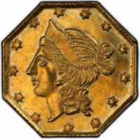  1/2 доллара 1854-1868 годов, Калифорнийская свобода (восьмиугольная), фото 1 