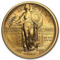 1/4 доллара 2016 года, 100 лет монете Стоящая Свобода, фото 1 