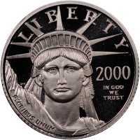  10 долларов 2000 года, Американский платиновый орел - Центральный район Америки, фото 1 