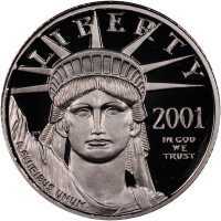  10 долларов 2001 года, Американский платиновый орел - Юго-западные районы, фото 1 