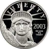  10 долларов 2003 года, Американский платиновый орел - Флаг, фото 1 