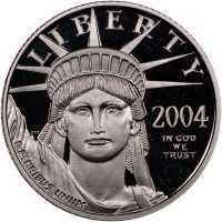  10 долларов 2004 года, Американский платиновый орел - Скульптура "Америка", фото 1 