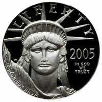  10 долларов 2005 года, Американский платиновый орел - Орел с рогом изобилия, фото 1 