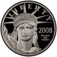  10 долларов 2008 года, Американский платиновый орел - Юстиция, фото 1 