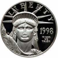  100 долларов 1998 года, Американский платиновый орел - Новая Англия, фото 1 