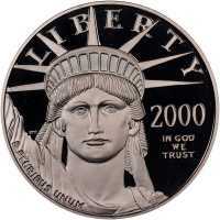  100 долларов 2000 года, Американский платиновый орел - Центральный район Америки, фото 1 