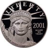  100 долларов 2001 года, Американский платиновый орел - Юго-западные районы, фото 1 