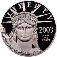  100 долларов 2003 года, Американский платиновый орел - Флаг, фото 1 