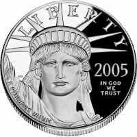  100 долларов 2005 года, Американский платиновый орел - Орел с рогом изобилия, фото 1 