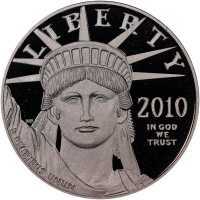  100 долларов 2010 года, Американский платиновый орел - Справедливость, фото 1 