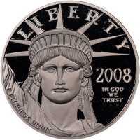  100 долларов 2008 года, Американский платиновый орел - Юстиция, фото 1 