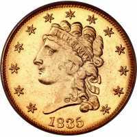  2 1/2 доллара 1834-1839 годов, Свобода, фото 1 