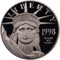  25 долларов 1998 года, Американский платиновый орел - Новая Англия, фото 1 