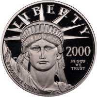  25 долларов 2000 года, Американский платиновый орел - Центральный район Америки, фото 1 