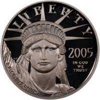  25 долларов 2005 года, Американский платиновый орел - Орел с рогом изобилия, фото 1 