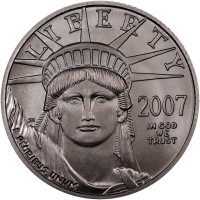  25 долларов 2007 года, Американский платиновый орел - Орел со щитом, фото 1 