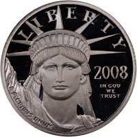  25 долларов 2008 года, Американский платиновый орел - Юстиция, фото 1 