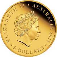 5 долларов 2011 года, Австралийская коала, фото 1 