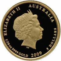  5 долларов 2009 года, 2002 В полете на фоне карте Австралии, фото 1 