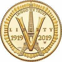  5 долларов 2019 года, 100 лет американскому легиону, фото 1 