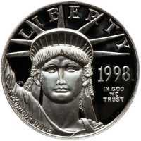  50 долларов 1998 года, Американский платиновый орел - Новая Англия, фото 1 